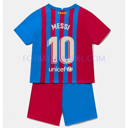 Barn Fotballdrakter FC Barcelona Lionel Messi 10 Hjemme 2021-22 Kortermet